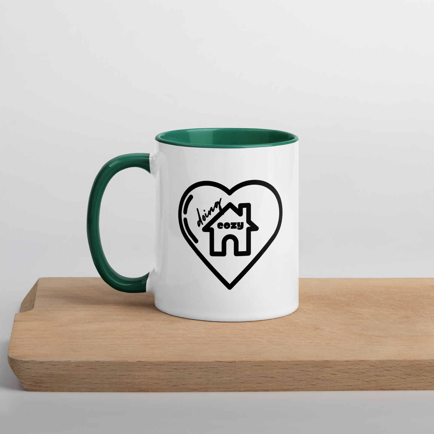 The Cozy Home - Mug w/ Color (Green/Pink)