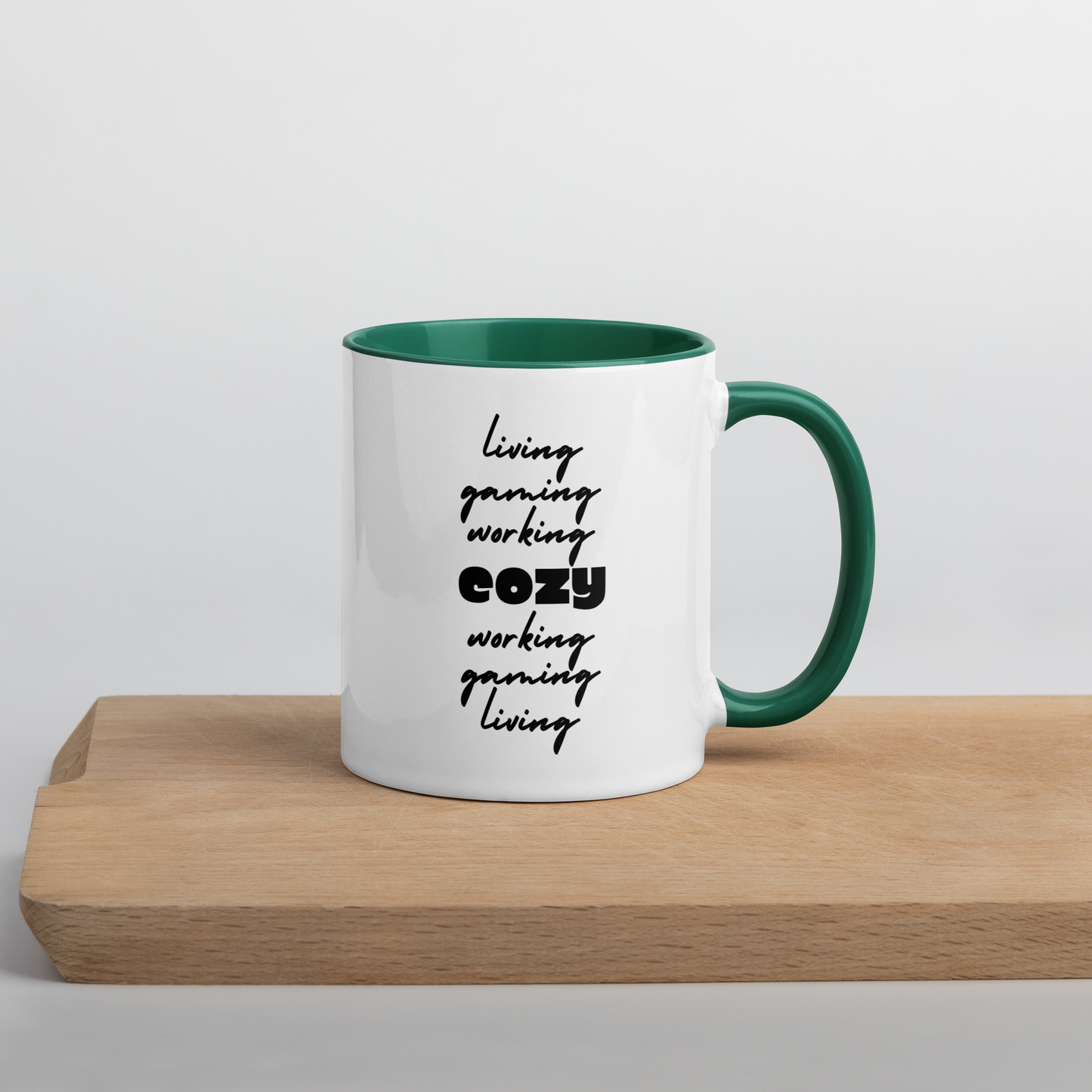 The Cozy Home - Mug w/ Color (Green/Pink)