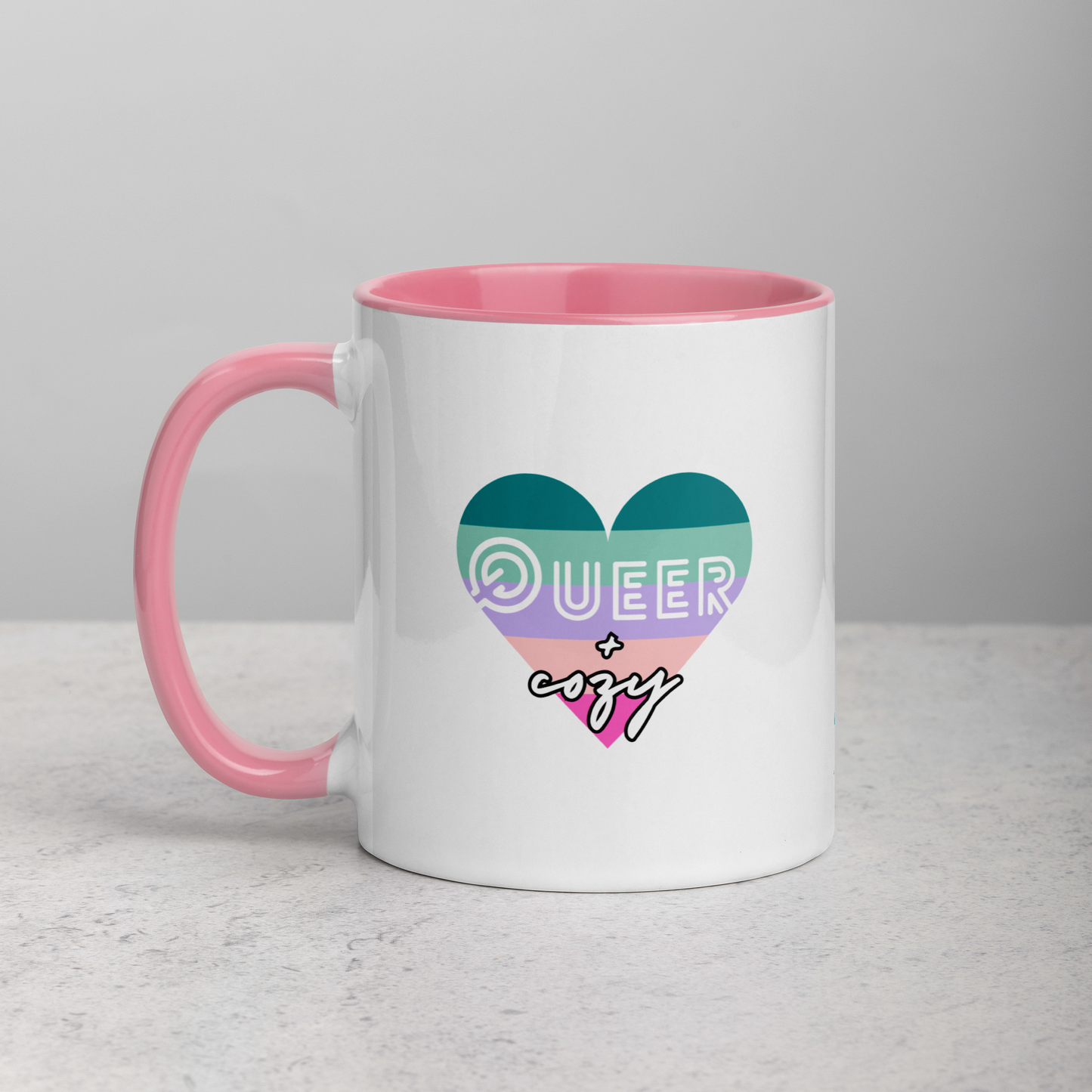 The Cozy Queer - Mug w/ Color (Black/Pink)