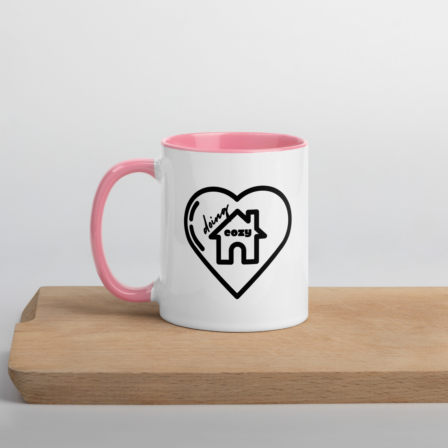 The Cozy Home - Mug w/ Color (Green/Pink)