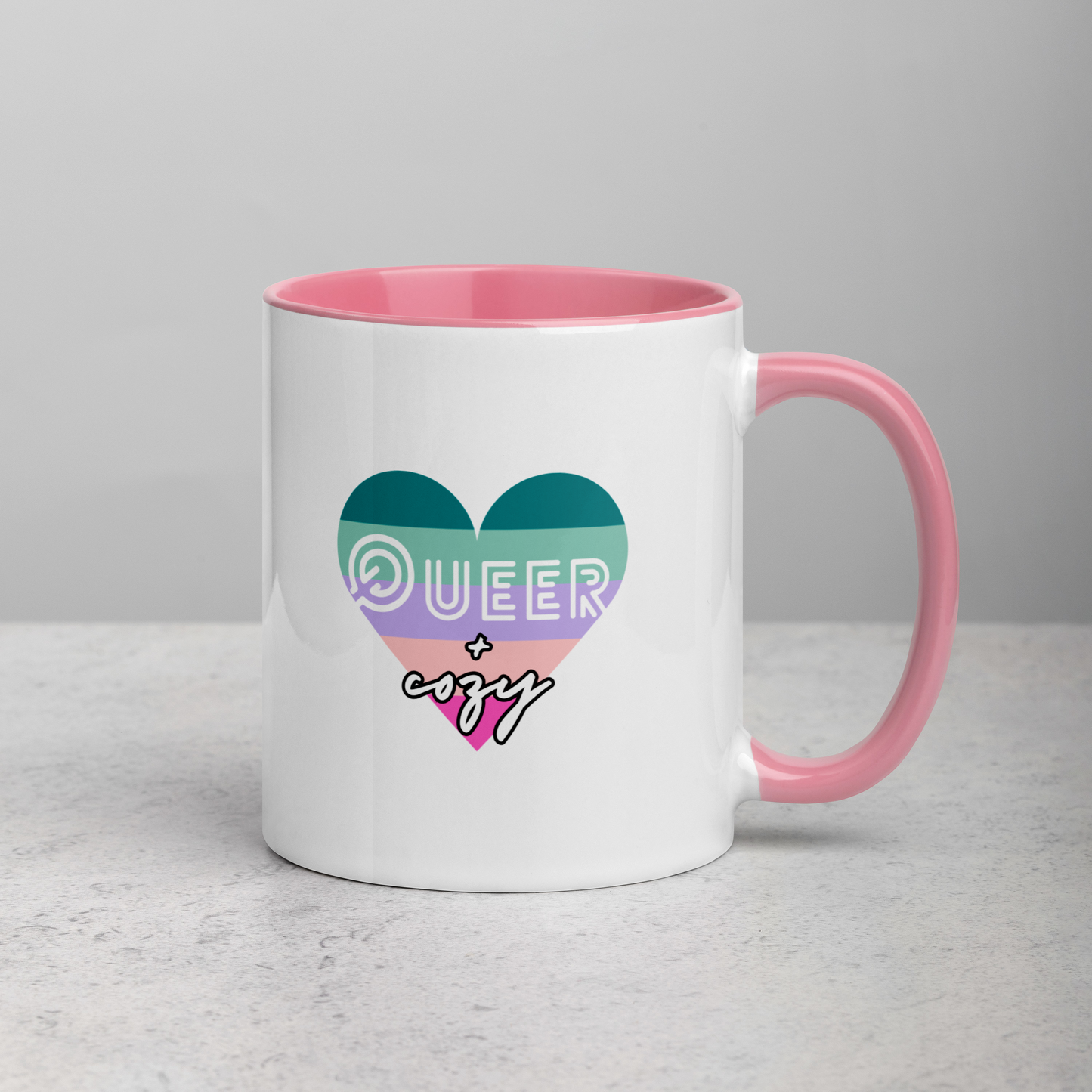 The Cozy Queer - Mug w/ Color (Black/Pink)