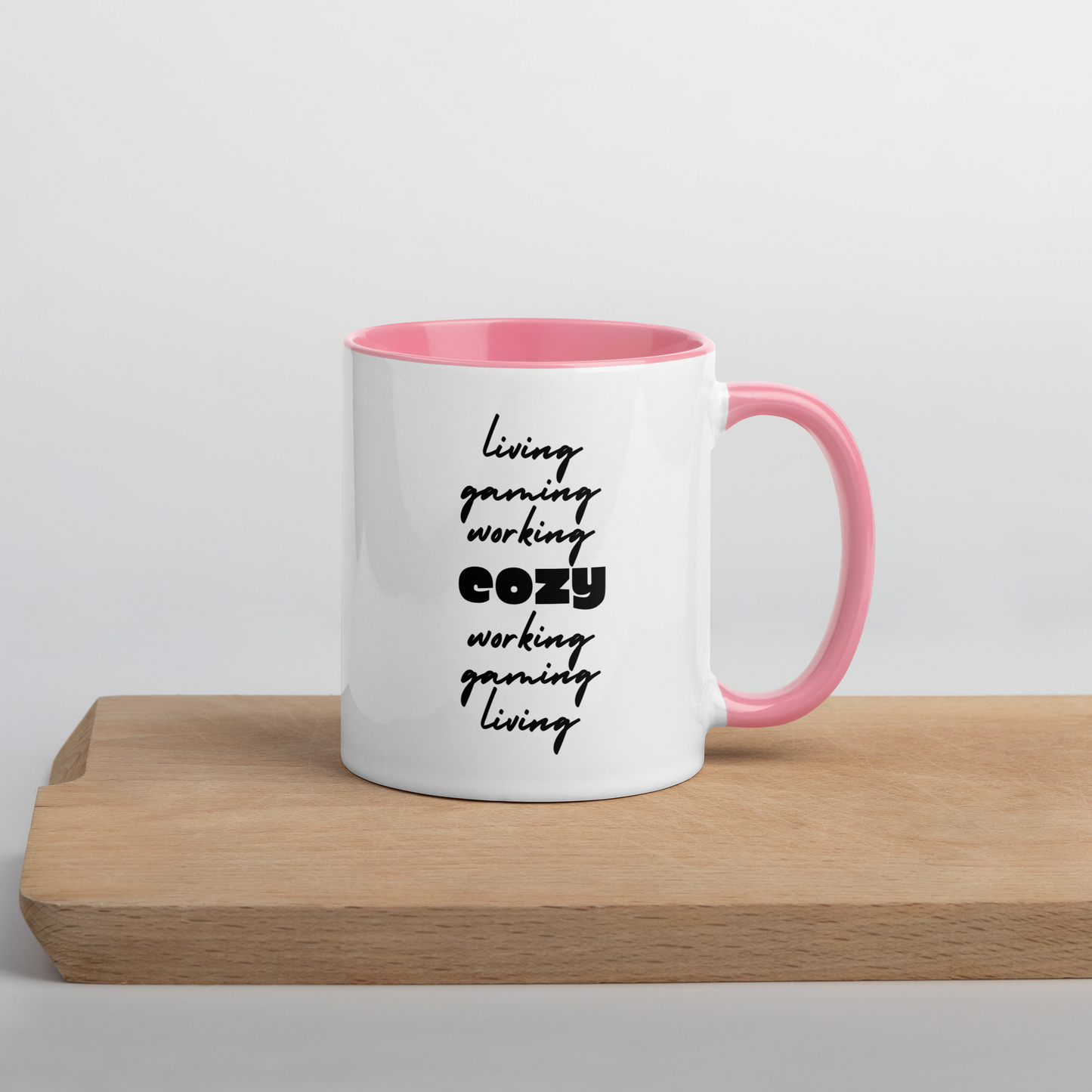 The Cozy Home - Mug w/ Color (Green/Pink)